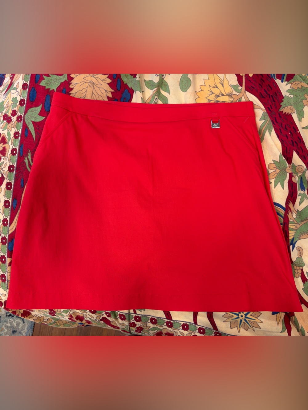 Rafaella Bold Red Straight Mini Skort